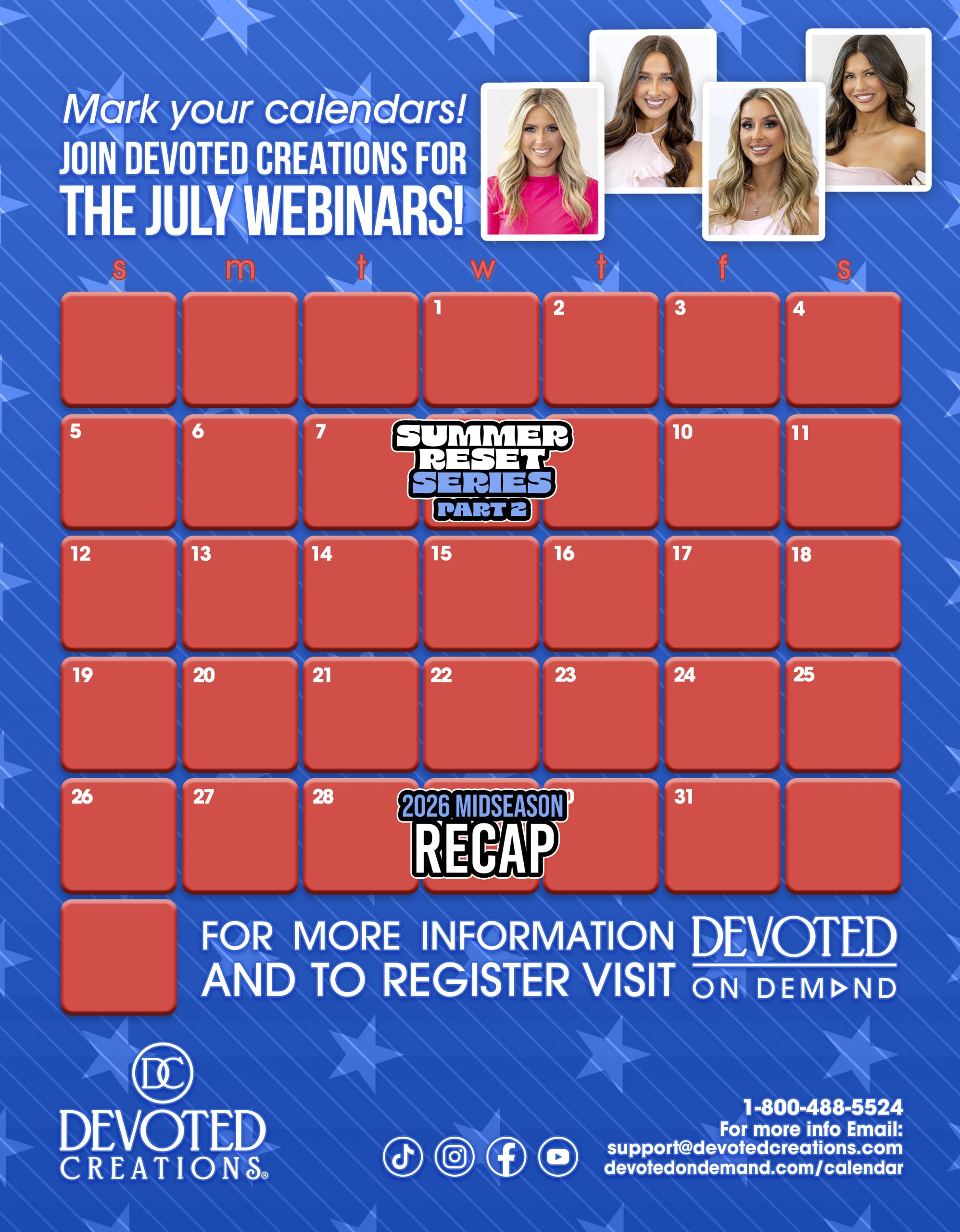 Devoted Creations July 2026 Webinar Calendar copy